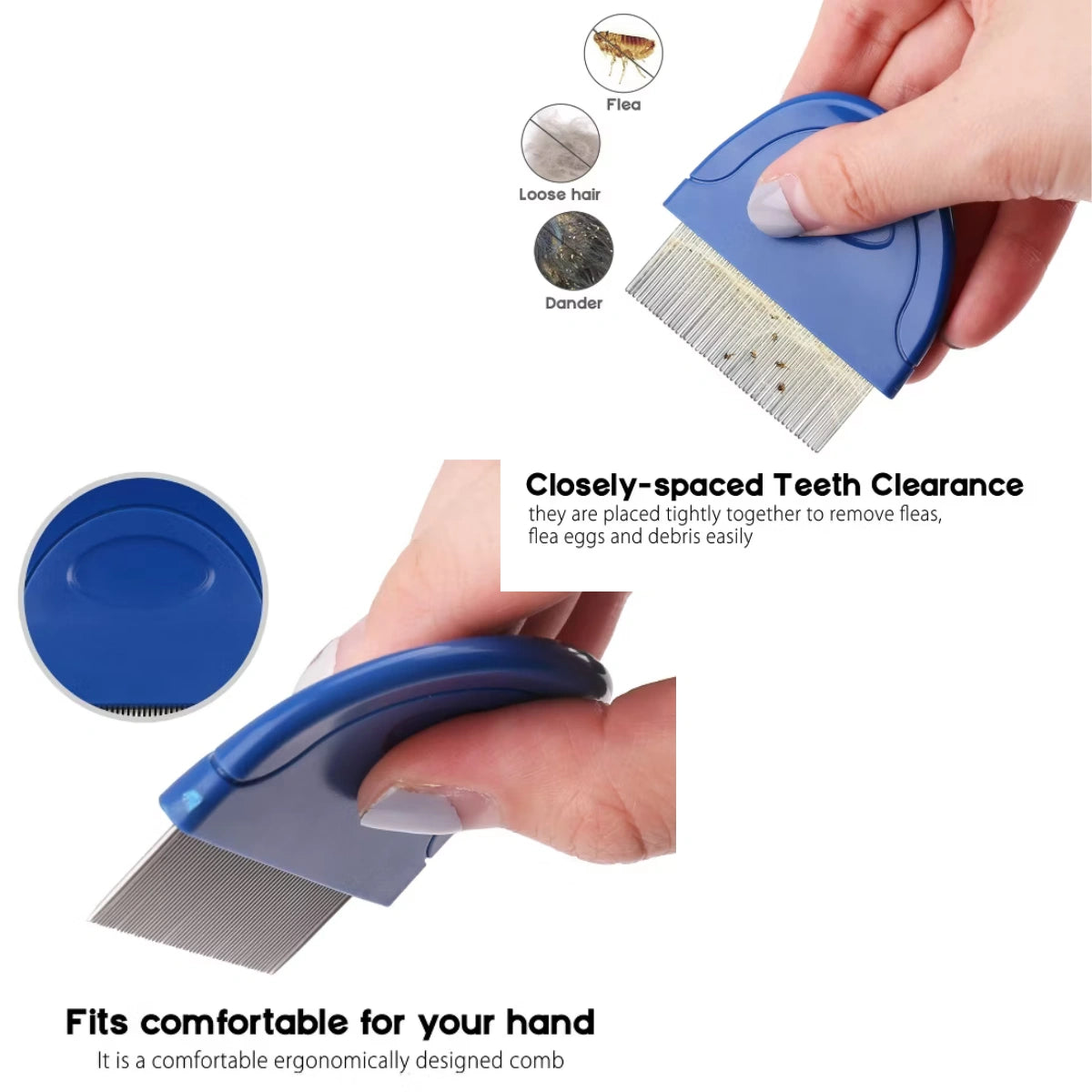 Prime Pets Dog Flea & Hair Removal Grooming Comb