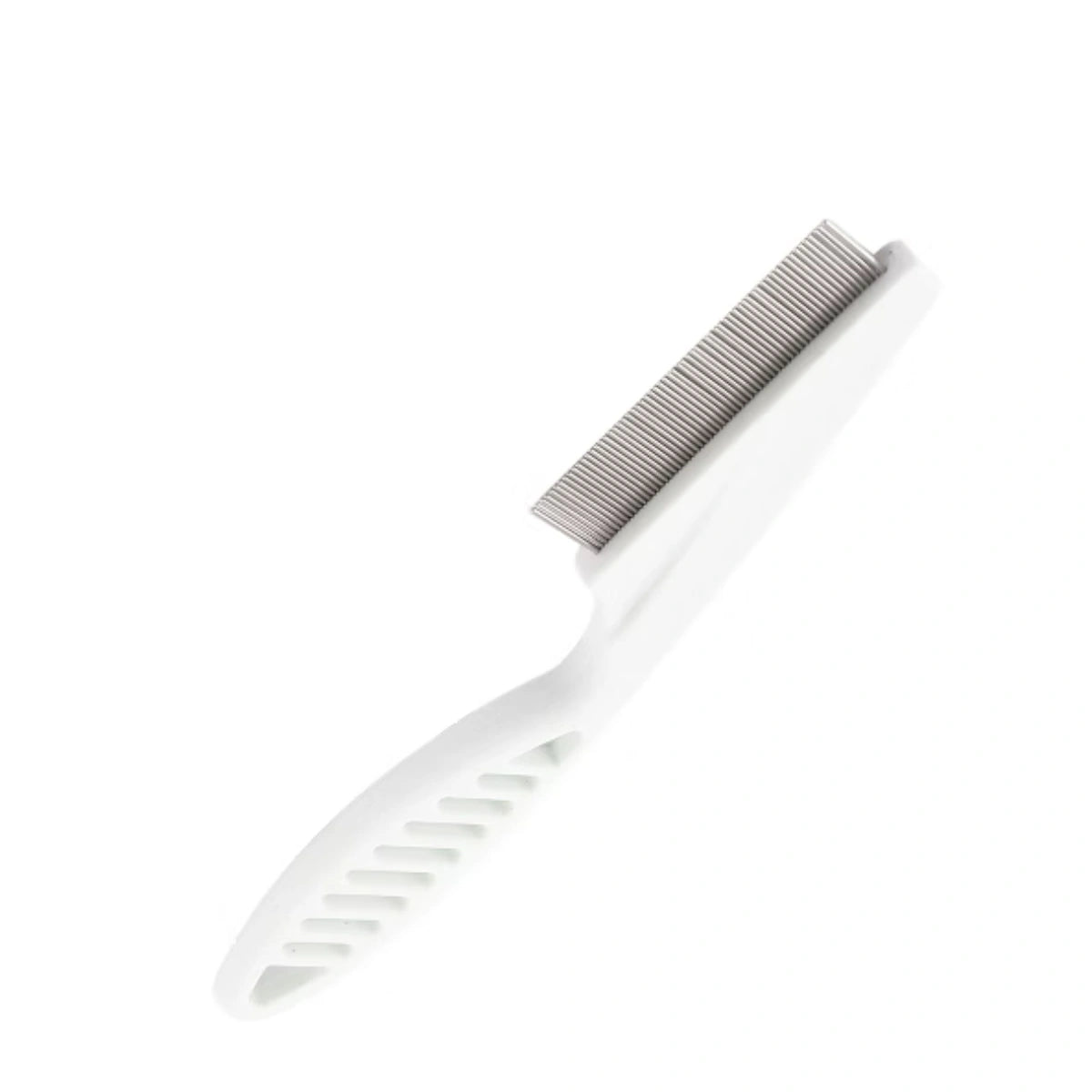 Unique Bargains Dog Grooming Rake Comb with Metal Teeth - White