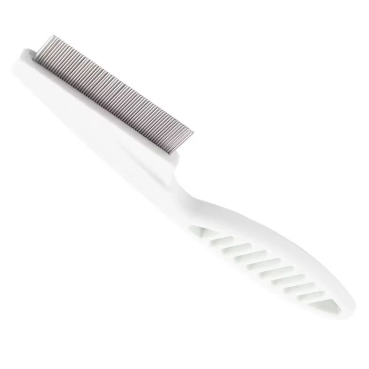 Unique Bargains Dog Grooming Rake Comb with Metal Teeth - White