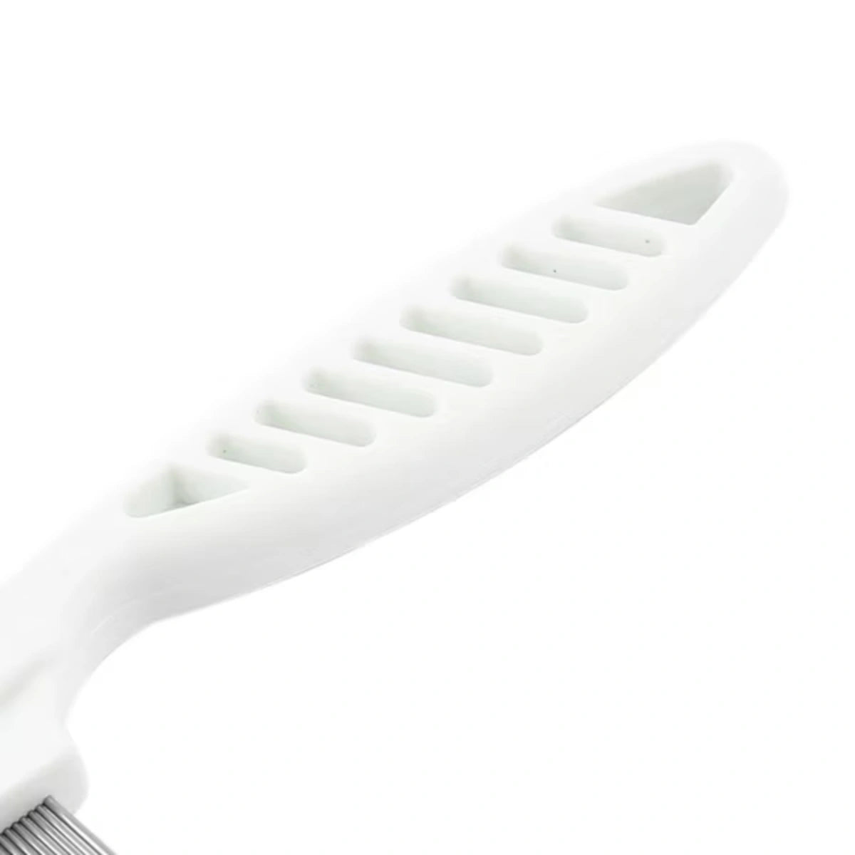 Unique Bargains Dog Grooming Rake Comb with Metal Teeth - White
