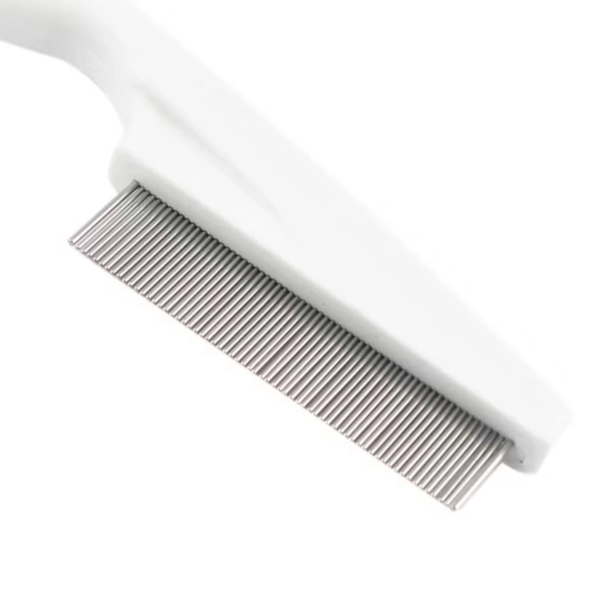 Unique Bargains Dog Grooming Rake Comb with Metal Teeth - White