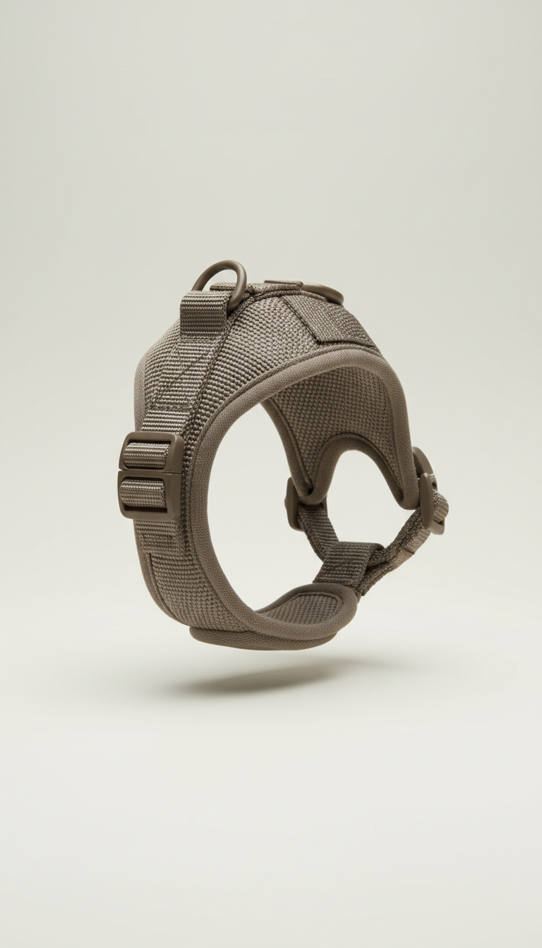 Mink Taupe Woven Dog Harness